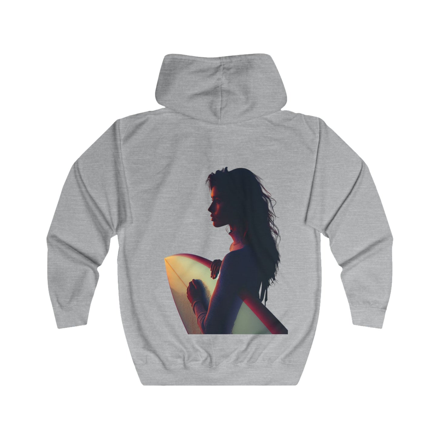 Womens Full Zip Hoodie - 'Gone Surfing'