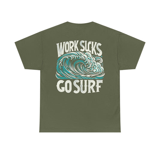 Mens Heavy Cotton Tee - Go Surf