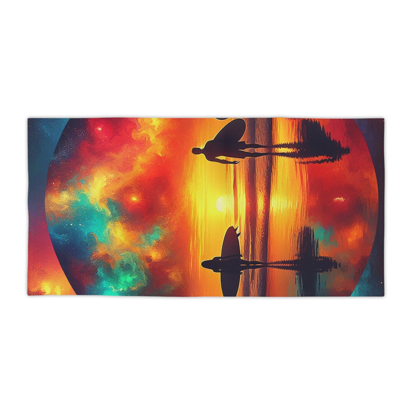 Sunset Surfer Beach Towels