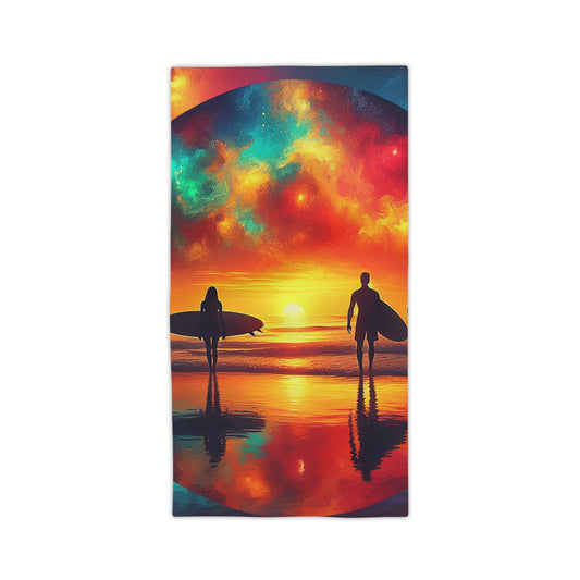 Sunset Surfer Beach Towels