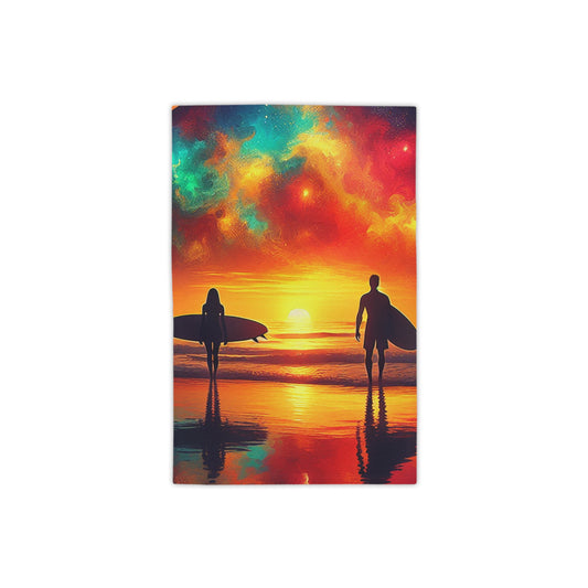 Sunset Surfer Beach Towels