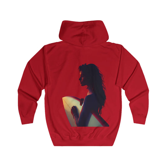 Womens Full Zip Hoodie - 'Gone Surfing'
