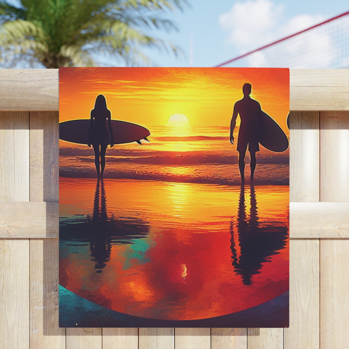 Sunset Surfer Beach Towels